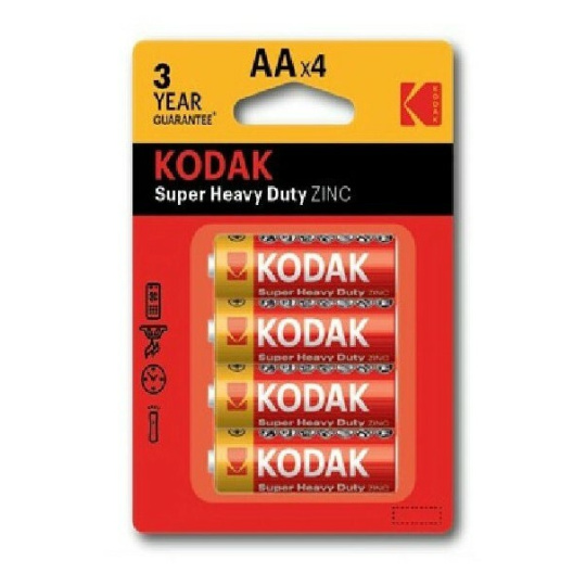 Kodak AA baterie Heavy Duty zinko-chloridová, 4 ks