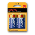 Kodak D baterie MAX alkalická, 2 ks