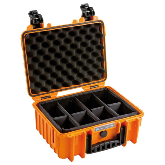 B&W Outdoor Cases Type 3000 / Orange (divider system)