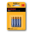 Kodak AAA baterie MAX alkalická, 4 ks