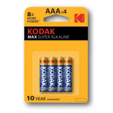 Kodak AAA baterie MAX alkalická, 4 ks